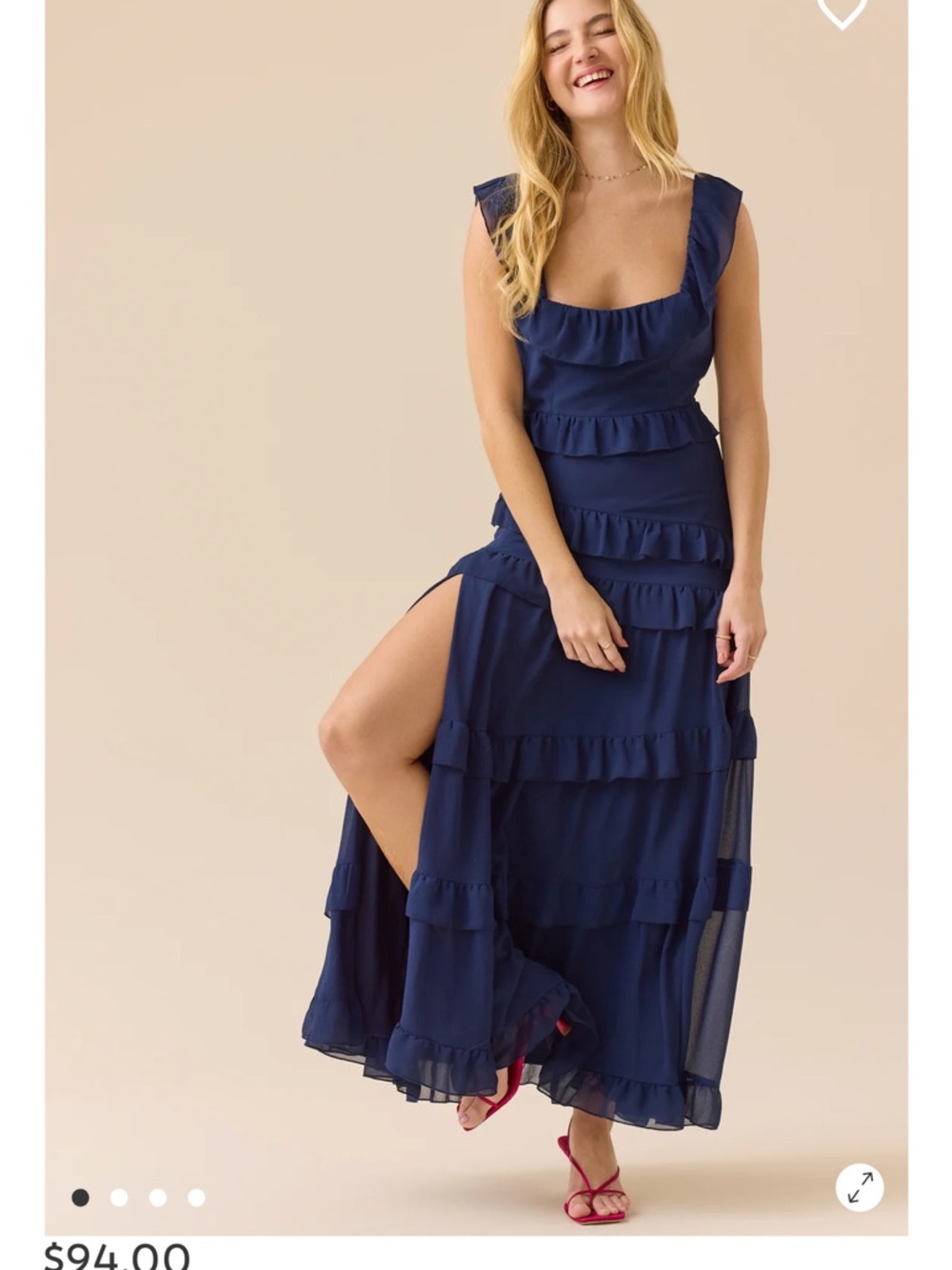 Altar'd State Navy Ruffle Tiered Maxi Dress
